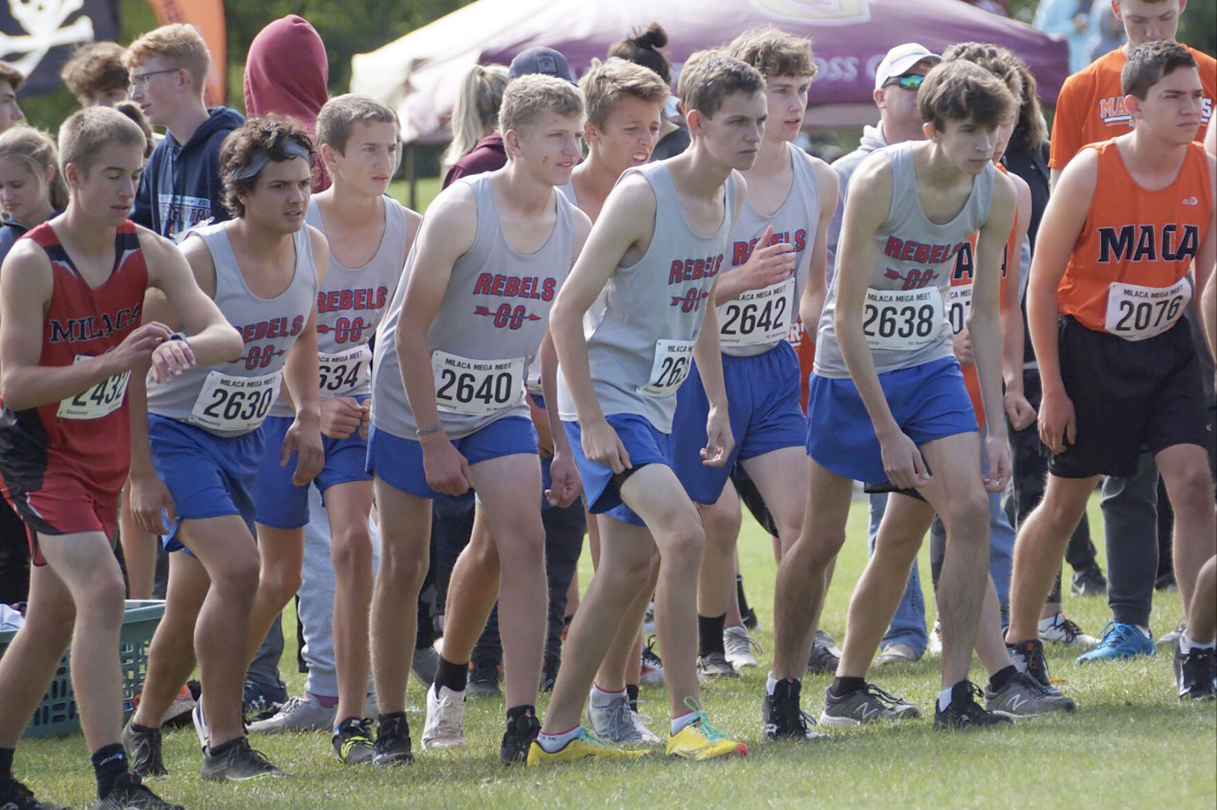 Cross Country varsity boys at the Milaca Mega Meet